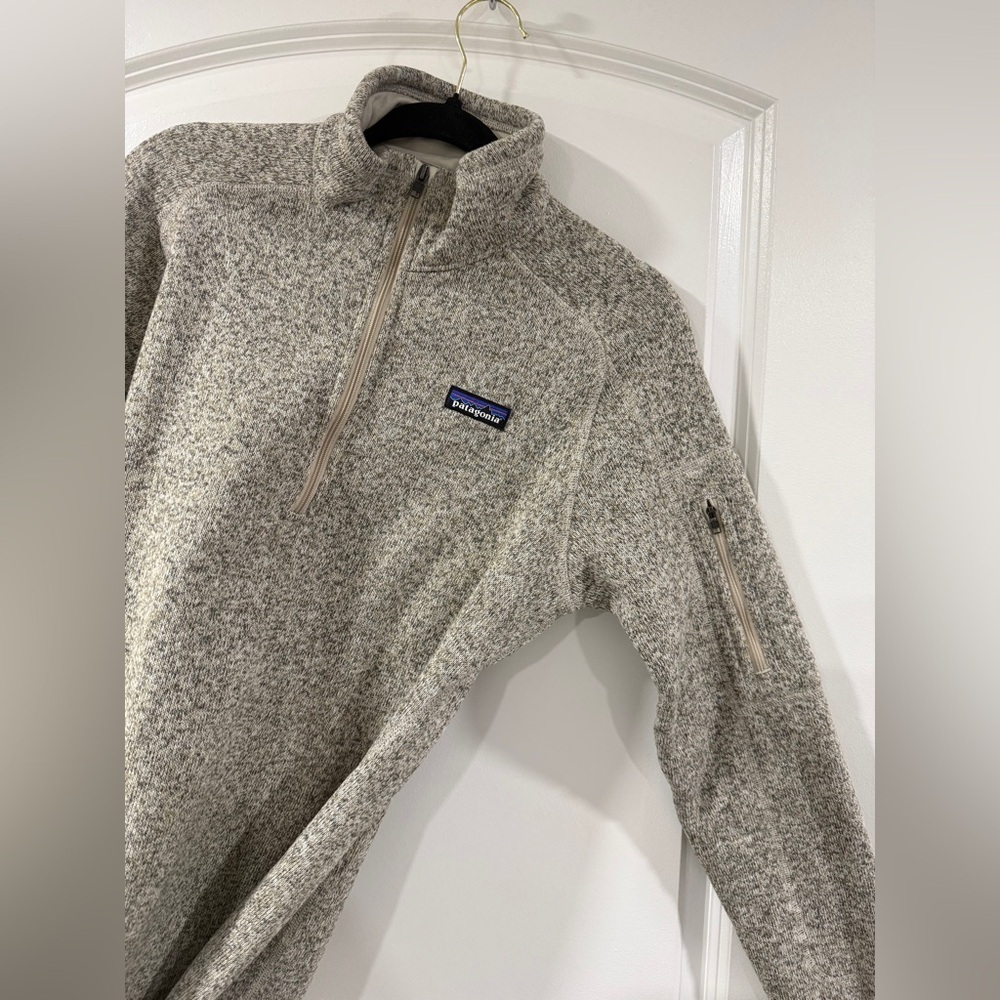 Patagonia Synchilla Fleece 1/4 Zip Pullover Beige Oatmeal Women’s Size L - Picture 10 of 12